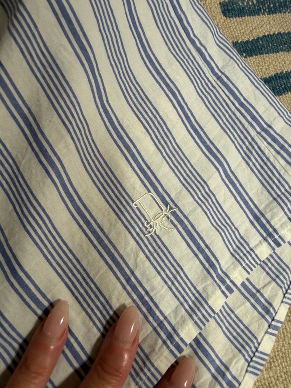 Doen Thelma Shorts in Indigo Sorrento Stripe size XS cotton silk - Picture 7 of 14